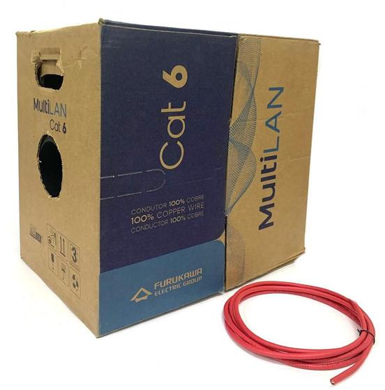 Imagem de Cabo de Rede Cat6 Vermelho CM Furukawa MultiLan - 200 Metros