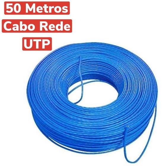 Imagem de Cabo de rede cftv 50 metros 8 vias upt 4 pares cat5 azul