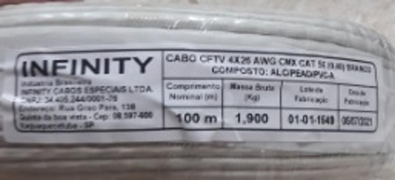 Imagem de Cabo de rede/ cftv  awg cmx cat 5e (0,40) Branco