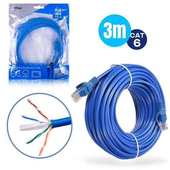 Imagem de Cabo de Rede e Internet Cat6 3m - MBtech