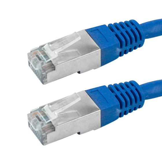 Imagem de Cabo de Rede FTP Patch Cord RJ45 Cat 5e - Blindado - 2 metros - Azul - Chip SCE 018-1074