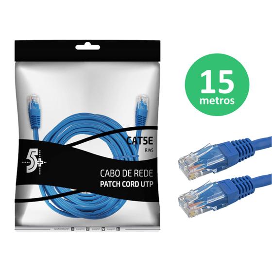 Imagem de Cabo De Rede Internet Lan Utp Cat5e RJ45 15 Metros - 0181066