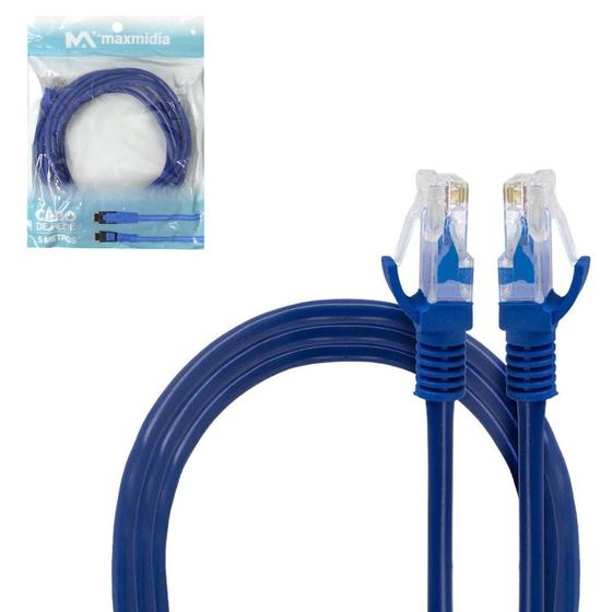 Imagem de Cabo de rede / internet rj-45xrj-45 maxmidia azul 5m