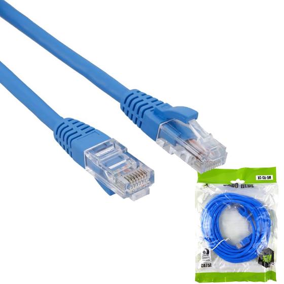 Imagem de Cabo de Rede Internet RJ45 CAT5E Macho 5 Metros XC-CR-5M