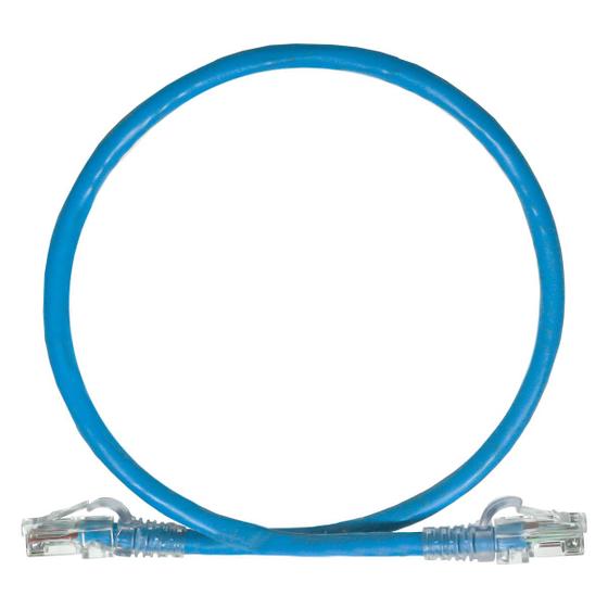 Imagem de Cabo de Rede Patch Cord 50cm Cat5e 100% Cobre Azul Crimpado Lan Utp Ethernet