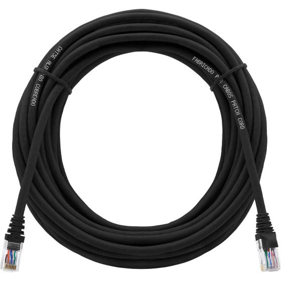 Imagem de Cabo de Rede Patch Cord Cat5e CCA 15 Metros Preto