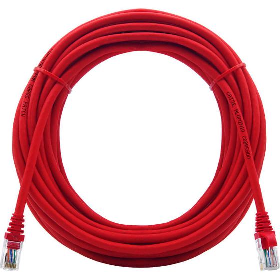 Imagem de Cabo de Rede Patch Cord Cat5e CCA 15 Metros Vermelho
