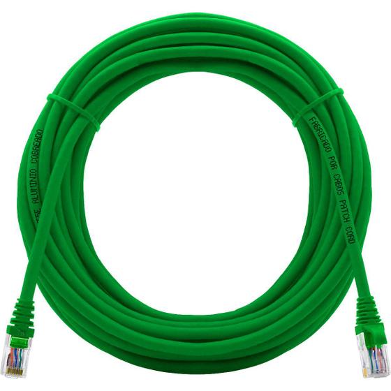 Imagem de Cabo de Rede Patch Cord Cat5e CCA 30 Metros Verde Super Veloz