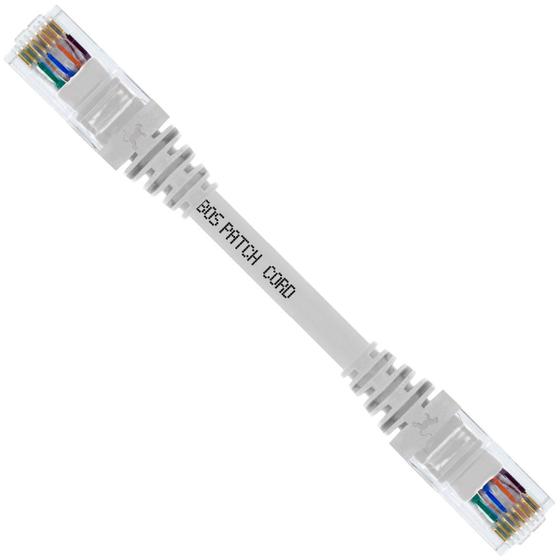 Imagem de Cabo de Rede Patch Cord Cat5e CCA Branco 10 centímetros Curto para rack