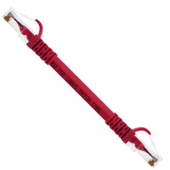 Imagem de Cabo de Rede Patch Cord Cat5e CCA Vermelho 15 centímetros