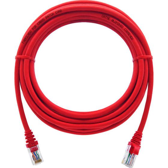 Imagem de Cabo de Rede Patch Cord Cat5e CCA Vermelho 6 Metros