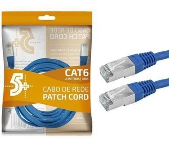 Imagem de Cabo De Rede Patch Cord Cat6 5+ Alta Qualidade 2 Metros
