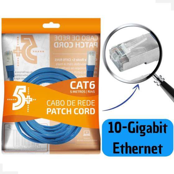 Imagem de Cabo De Rede Patch Cord Cat6e Ftp 5 Metros Blindado 018-9901