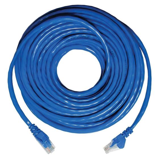 Imagem de Cabo de Rede Patch Cord Ethernet Lan Rj45 Cat5e Utp Azul 30 Metros