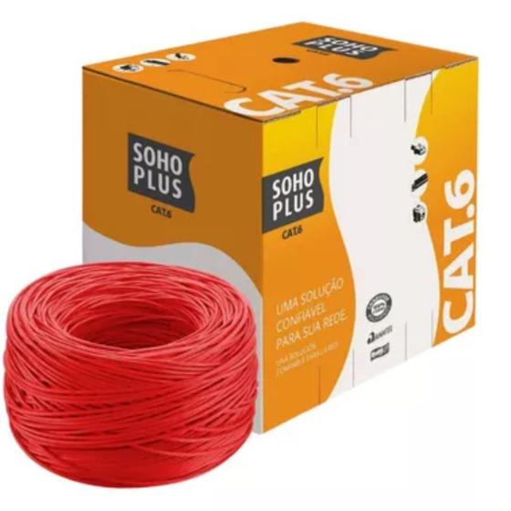 Imagem de Cabo de rede patch cord furukawa sohoplus cat6 vermelho-150m