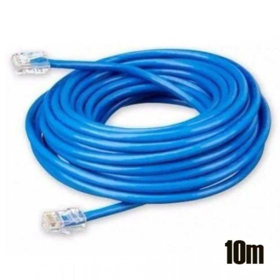Imagem de Cabo de Rede Patch RJ45 Azul 10 Metros Internet