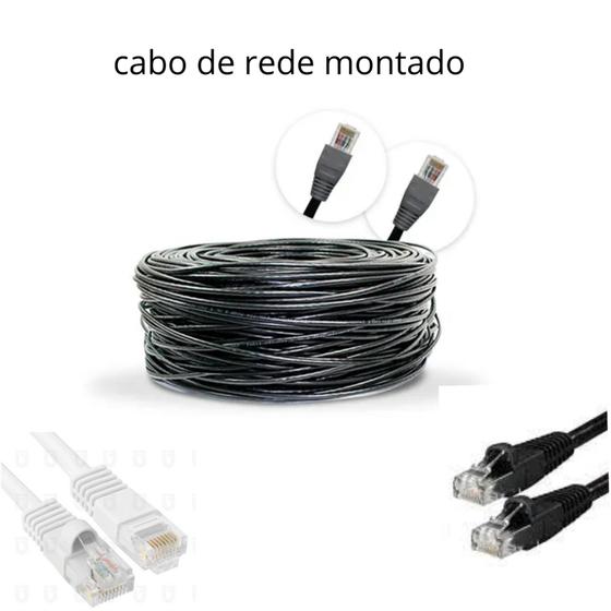 Imagem de Cabo de rede preto 55 metros  crimpado!