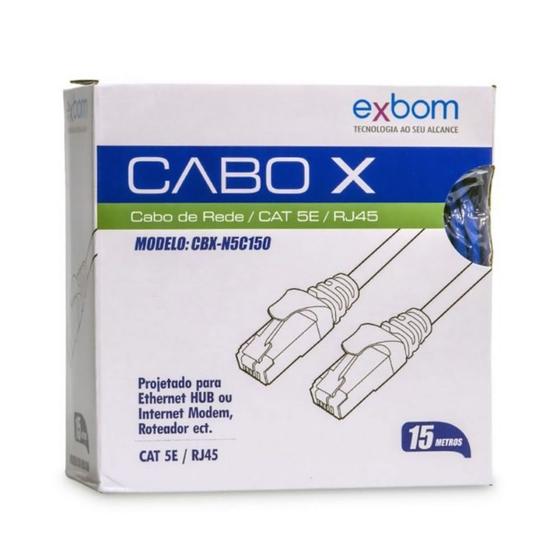 Imagem de Cabo de Rede RJ45 CAT5E - 15 Metros -  Exbom