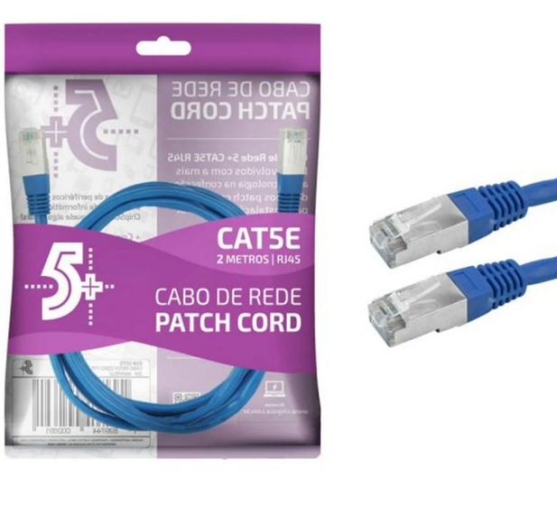 Imagem de Cabo de Rede RJ45 Patch Info - Patch Cord CAT5E FTP - 2M - AZUL 018-1074