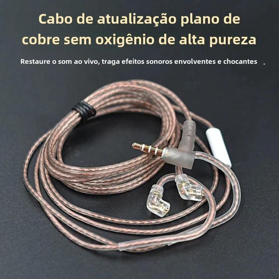 Imagem de Cabo de Upgrade KZ para Fones de Ouvido ZSN, ZS10 Pro e EDX Pro - 8 Fios Banhados a Ouro, Prata e Cobre