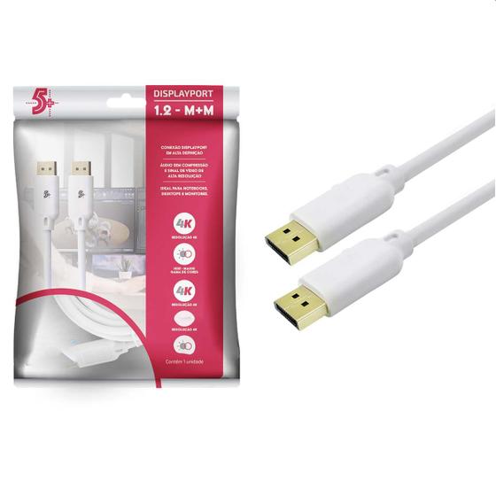 Imagem de Cabo displayport info - displayport + displayport 1.2 branco 2m 018-7493