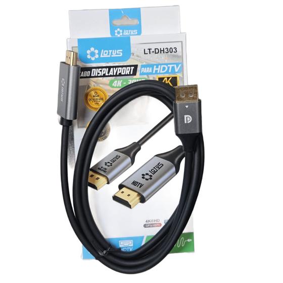 Cabo Displayport para HDMI 4K-30HZ Ultra HD Menor preço em Cabo Displayport para HDMI 4K-30HZ Ultra HD