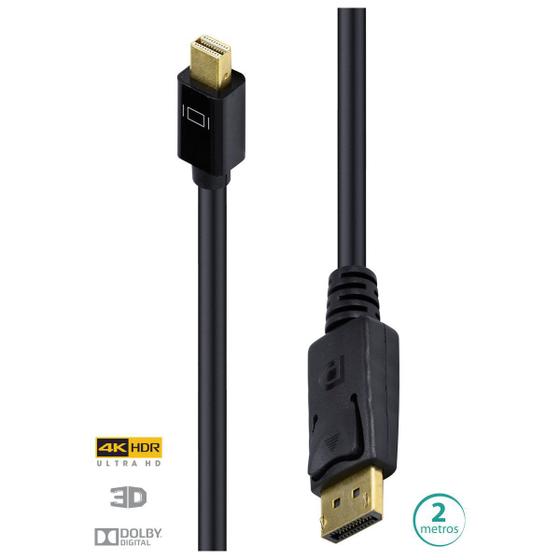 Cabo Displayport X Mini Displayport ULTRA HD 60HZ 2 Metros DPMDP13-2 Menor preço em Cabo Displayport X Mini Displayport ULTRA HD 60HZ 2 Metros DPMDP13-2