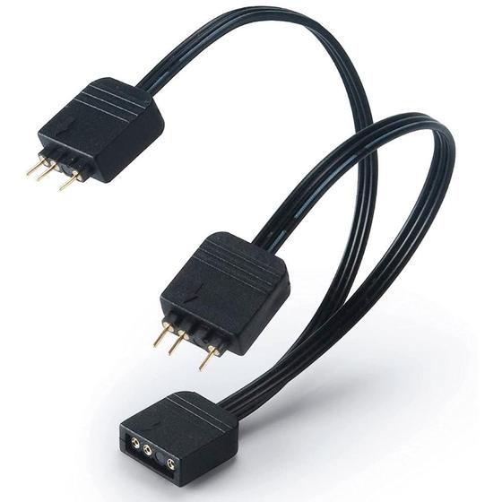 Imagem de Cabo Divisor Akasa - 1 Conector para 2 Conectores RGB 5V Endereçável - 12cm - AK-CBLD08-12BK