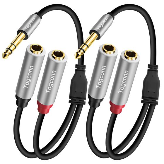 Imagem de Cabo Divisor de Áudio Togconn TRS Estéreo (1/4") para 2 TS Mono - Conector de Áudio