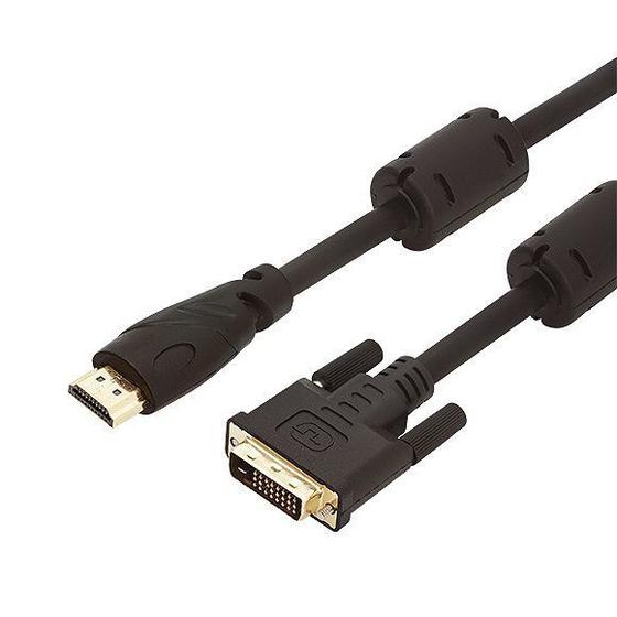 Imagem de Cabo DVI D (24+1 pinos) macho para HDMI macho 1,50 metros