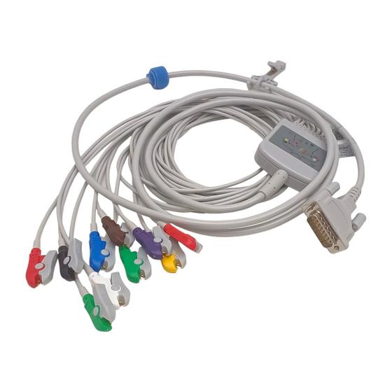 Imagem de Cabo Ecg 10 Vias Clip Garra Micromed Wincardio - 15 Pinos 