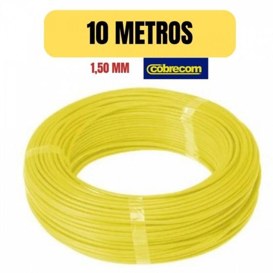 Imagem de Cabo eletrico flexivel 1,5mm amarelo 10 metro cobrecom imetro