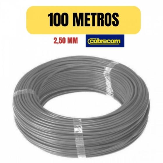 Imagem de Cabo eletrico flexivel 2,5mm cinza 100 metro cobrecom imetro