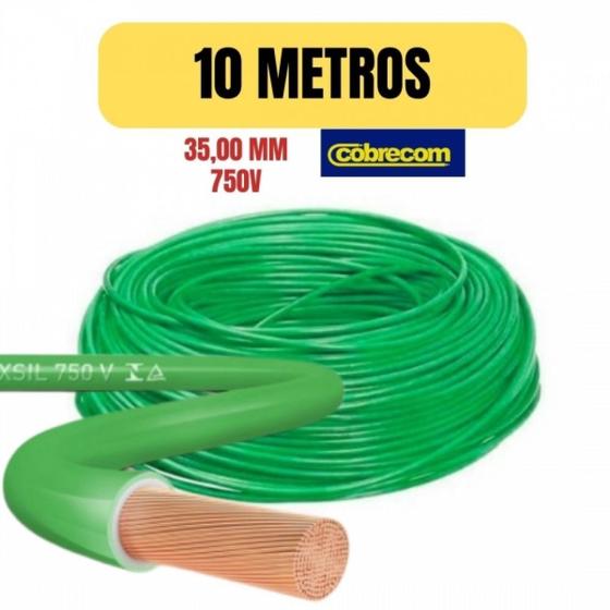 Imagem de Cabo eletrico flexivel 35mm verde 10 metro cobrecom imetro