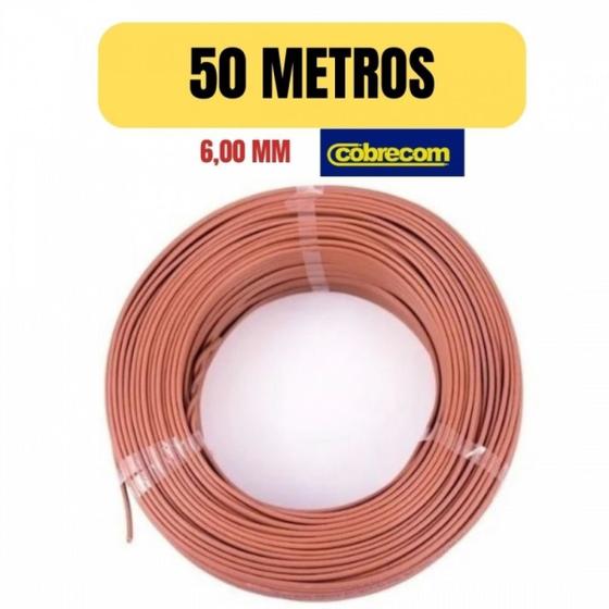 Imagem de Cabo eletrico flexivel 6mm marrom 50 metro cobrecom imetro