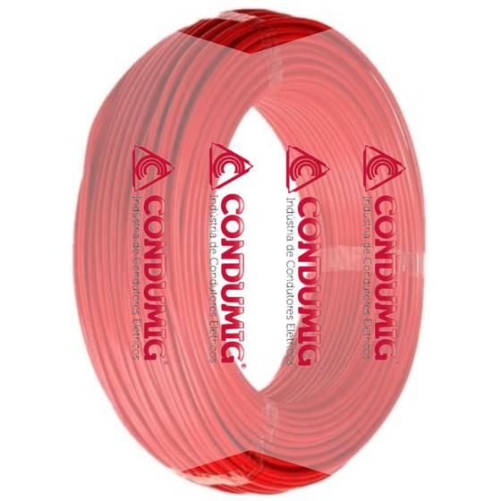 Imagem de Cabo Elétrico Flexível Condumig Minasflex 10mm² Vermelho - Rolo com 100 metros