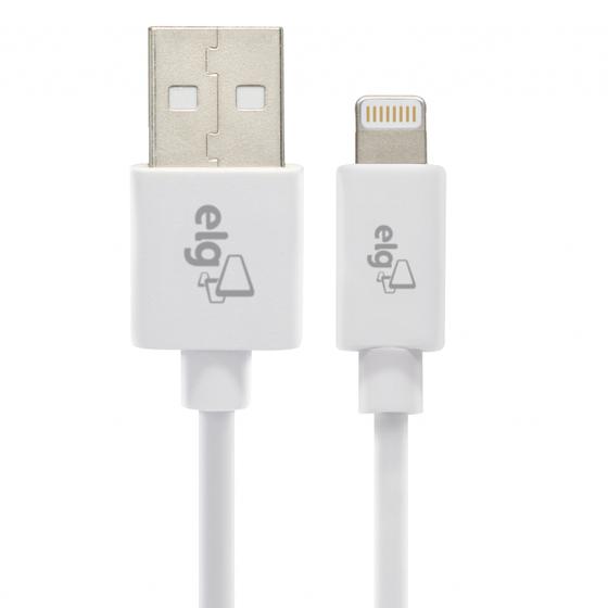 Imagem de Cabo Elg C810 - USB/Lightning - 1 Metros - Borracha - Branco