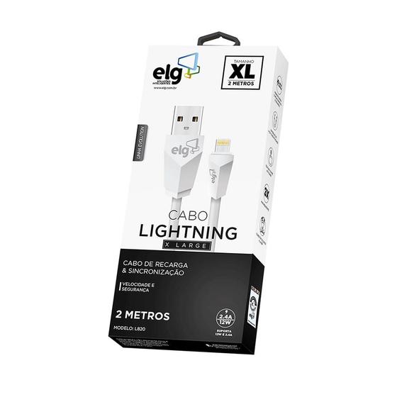 Imagem de Cabo Elg Lightning 2M L820 - Branco