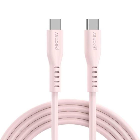 Imagem de Cabo em Silicone USB-C para USB-C Geonav ESC06SPK Rosa