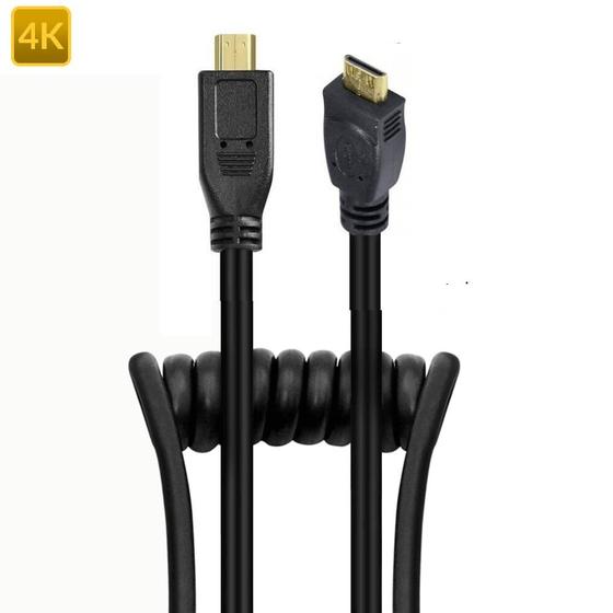 Imagem de Cabo Espiral Mini-HDMI x Micro-HDMI 2.0 4K HD de 25cm