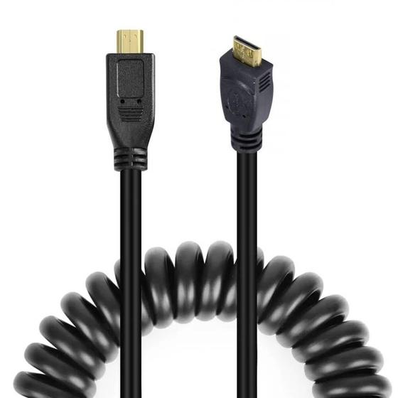 Imagem de Cabo Espiral Mini-Hdmi X Micro-Hdmi 2.0 4K Hd De 40Cm