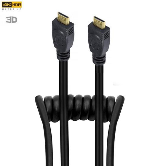 Imagem de Cabo Espiral Mini-Hdmi X Mini-Hdmi 2.0 4K Hd De 25Cm