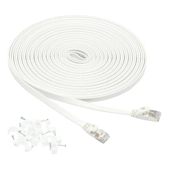 Imagem de Cabo Ethernet Amazon Basics Cat7 RJ45 (9m) - Branco