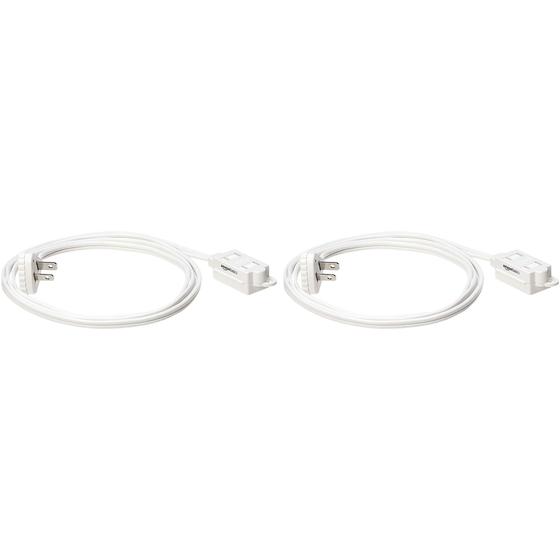 Imagem de Cabo Extensão Power Strip Amazon Basics - 6 Pés, 2 Tomadas (Pacote com 2)