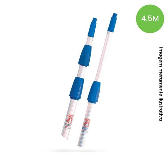 Cabo extensão telescópica 4,5M com 3 estágios de 1,5m Bralimpia Menor preço em Cabo extensão telescópica 4,5M com 3 estágios de 1,5m Bralimpia