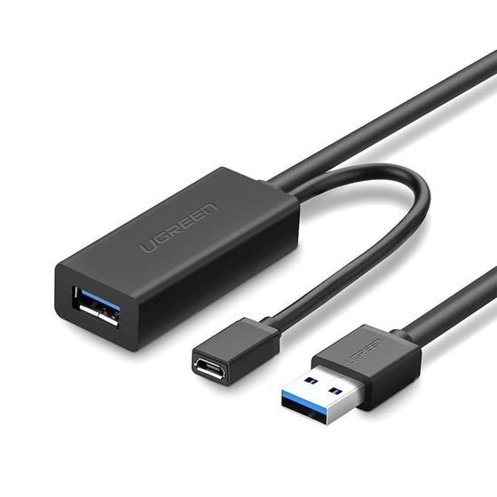 Imagem de Cabo Extensor Ativo Ugreen Usb 3.0 Macho/Fêmea 5 Metros Preto