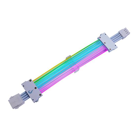 Imagem de Cabo Extensor de Fonte Sleeved Rise Mode Aura, 6+2p PCIe GPU, ARGB, Branco - RM-SLV-01-FW-ARGB