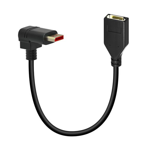 Imagem de Cabo Extensor Displayport DP 1.2 4K@60Hz 2k@144Hz 30cm 90º (J038)