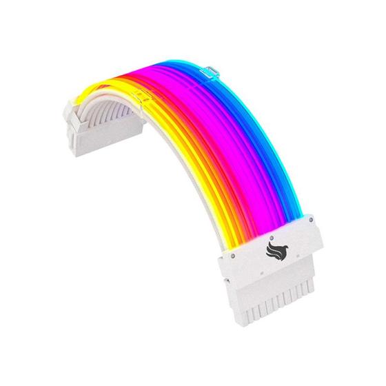 Imagem de Cabo Extensor Premium 24P Pichau PS100, RGB, 240mm, Branco, PCH-PS100-24PRGBWHT