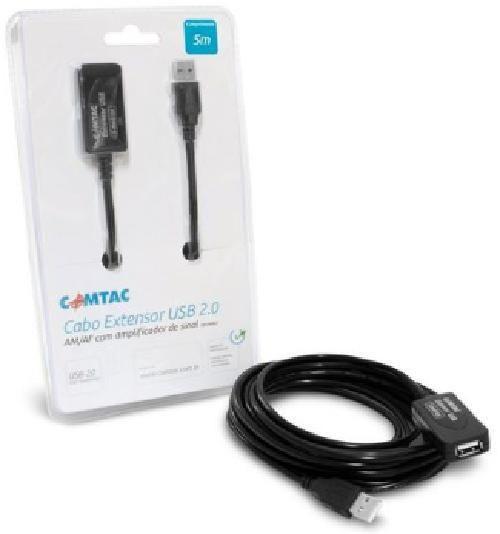 Imagem de Cabo Extensor USB 2.0 5m com Amplificador - Preto